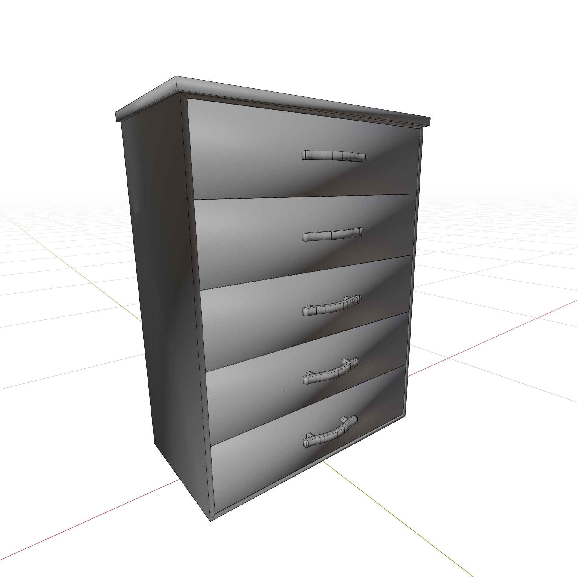 Dresser Low-poly 3D model_6