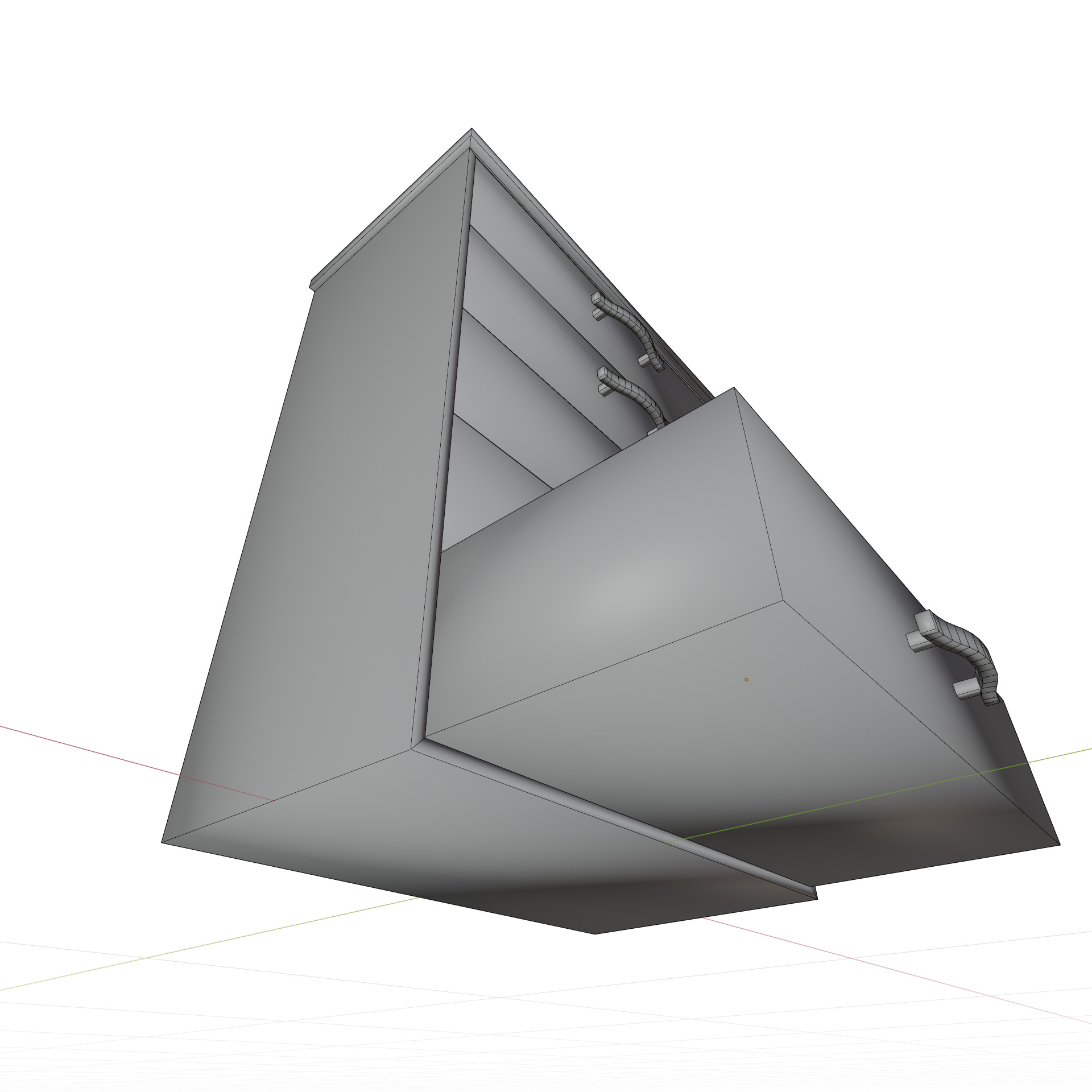 Dresser Low-poly 3D model_9