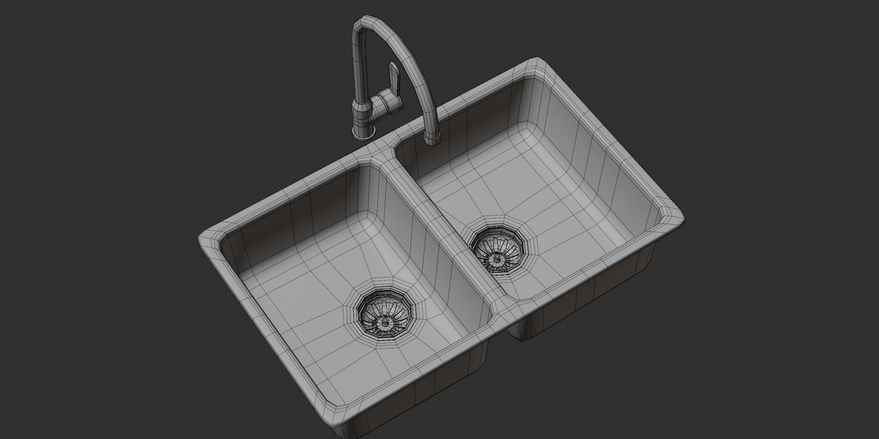 Kitchen sink 01 3D model_2