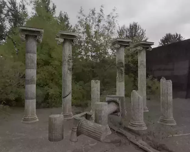 Greek Damaged Columns 3D model