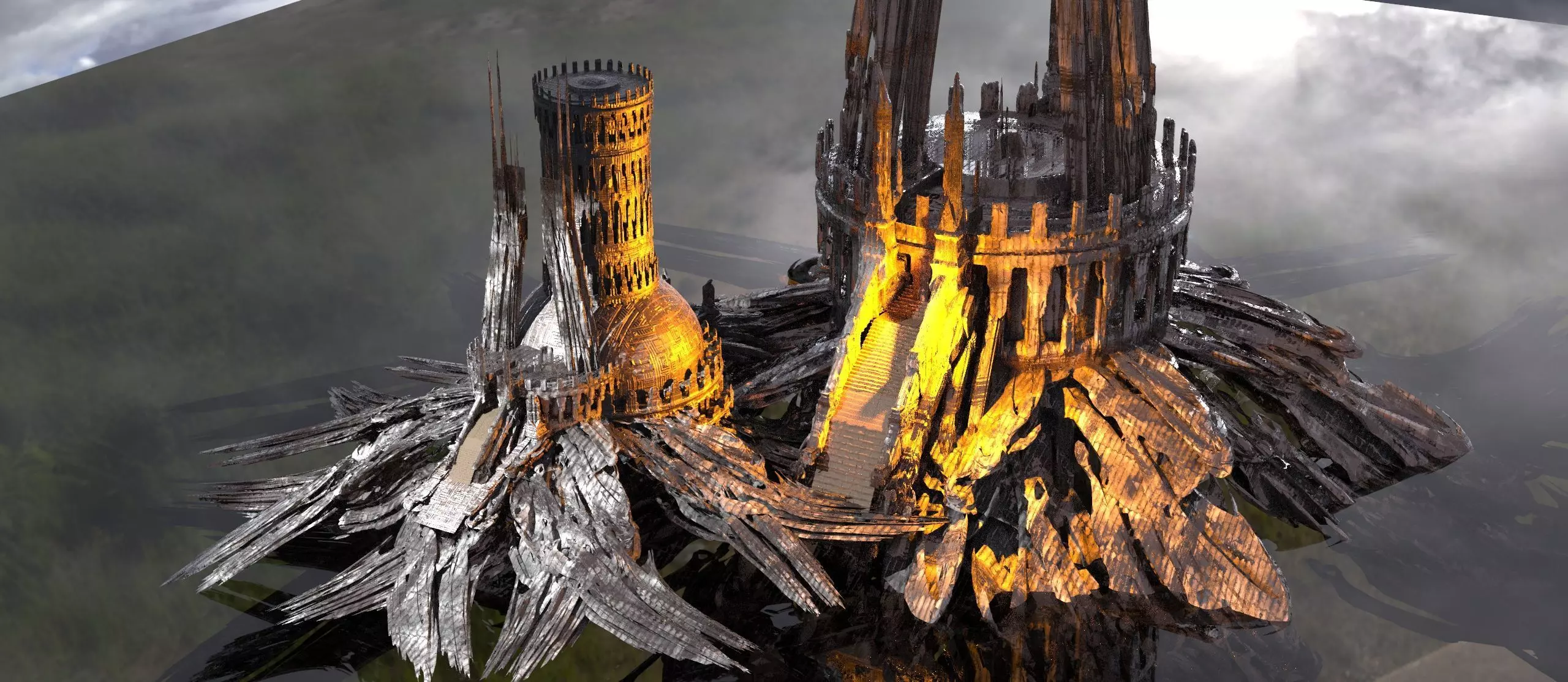 Sundering Seas Tower kitbash 3D model_0