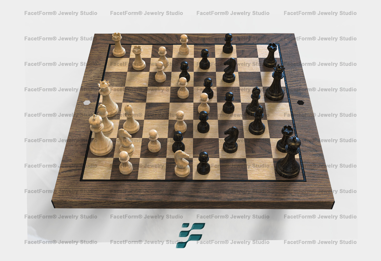 FIDE World Championship 2024 Chess Set 3D print model_3