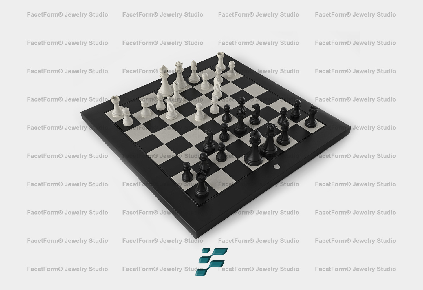 FIDE World Championship 2024 Chess Set 3D print model_4