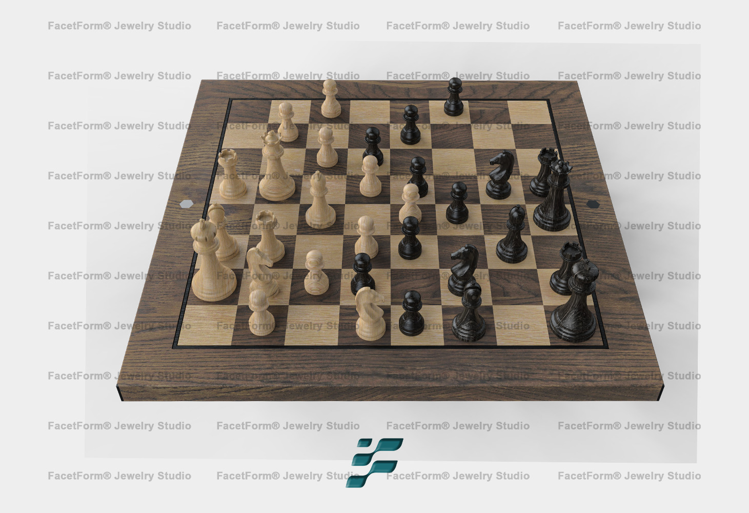 FIDE World Championship 2024 Chess Set 3D print model_5