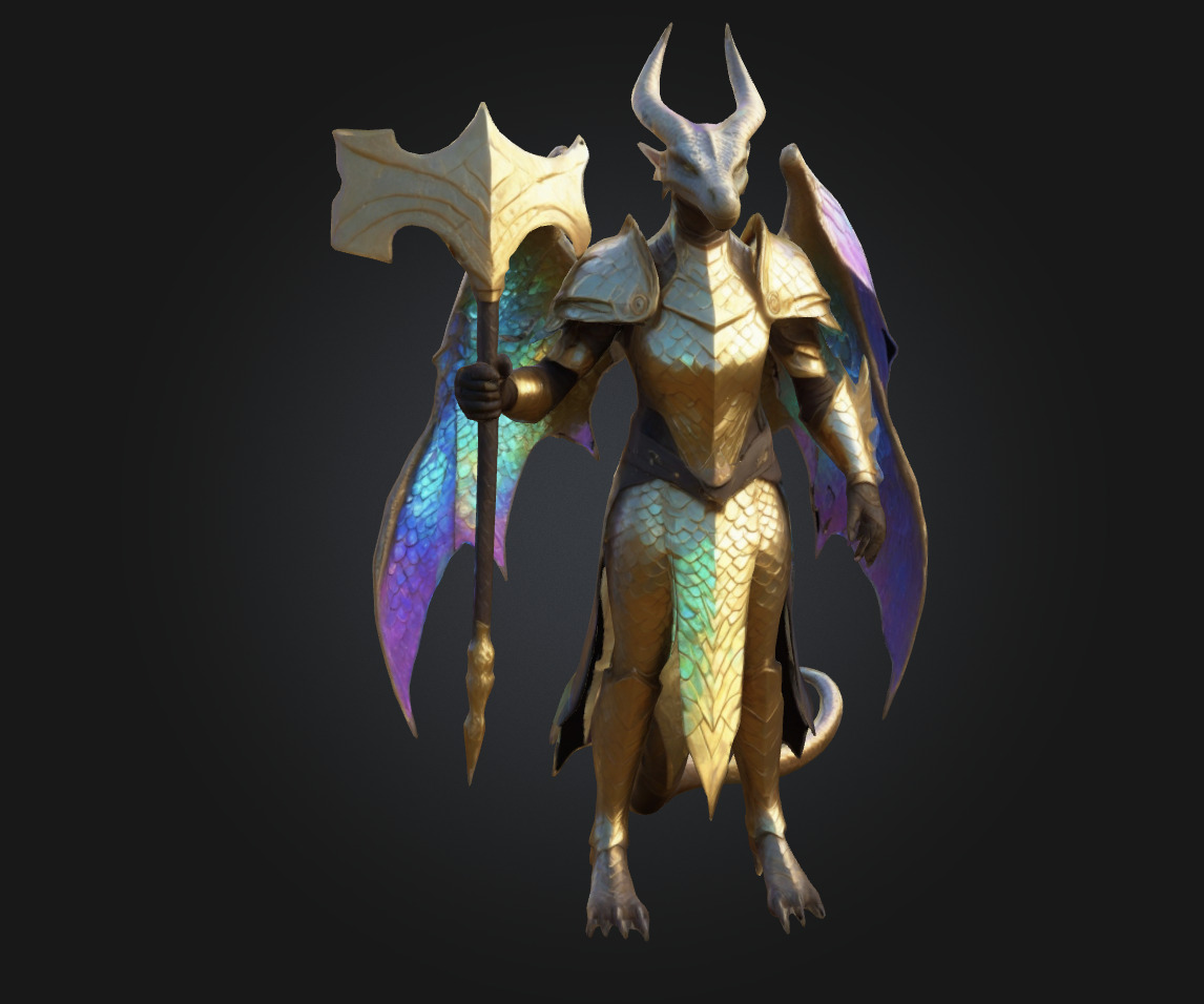 Dragonkin Knight Epic Fantasy 3D Model 3D print model_1