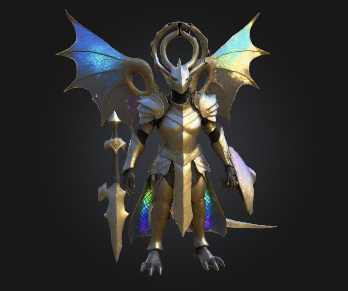 Dragonkin Knight Epic Fantasy 3D Model 3D print model_2