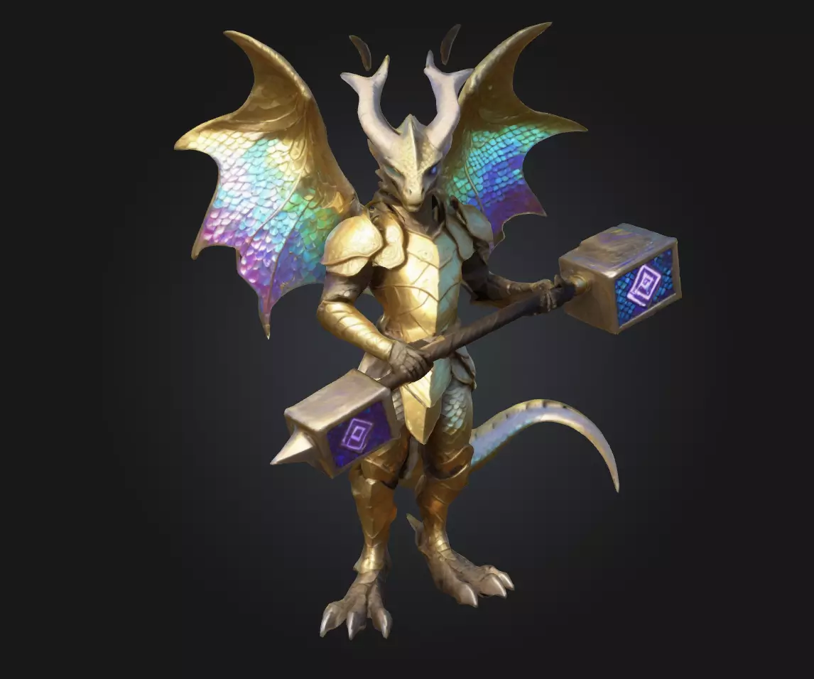 Dragonkin Knight Epic Fantasy 3D Model 3D print model_0