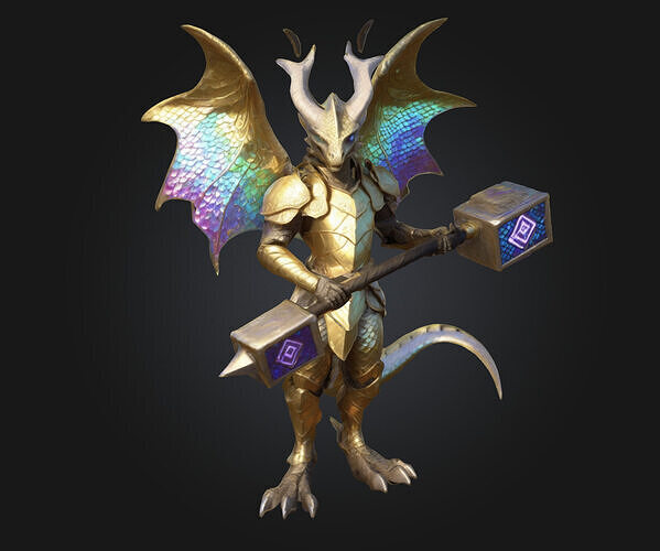 Dragonkin Knight Epic Fantasy 3D Model 3D print model