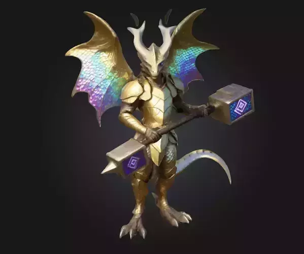 Dragonkin Knight Epic Fantasy 3D Model