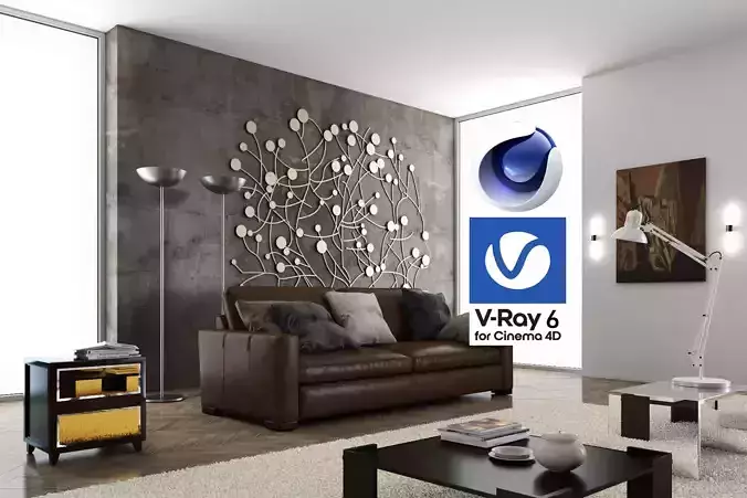 Living Room 06 - Vray6 - C4D