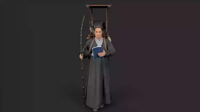 Asian Character Low-poly 3D model