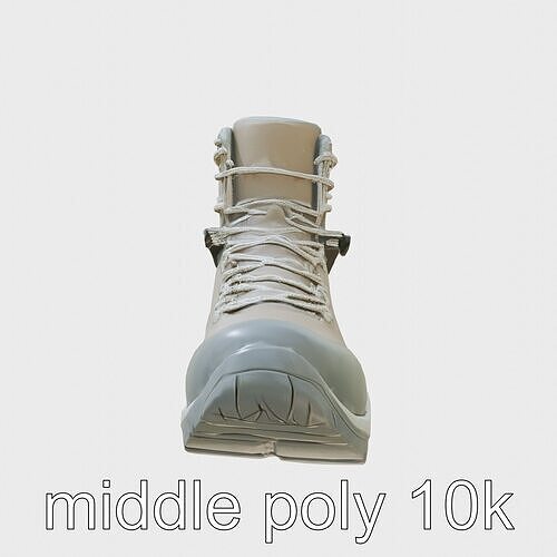 Resilient Hiking Boots with Deep Treads and Reinforced Laces Low-poly 3D model