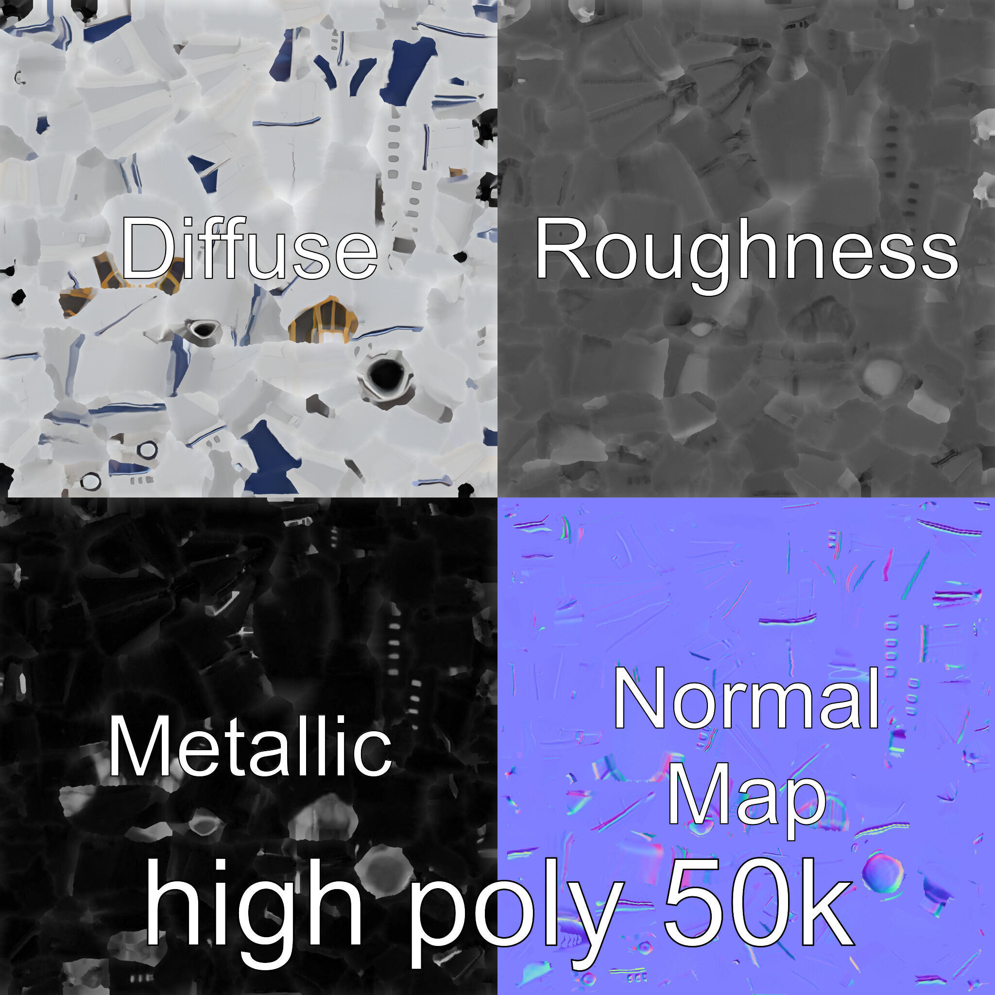 Light Gray Government Transport Jet with Blue-White Stripes Low-poly 3D model_32