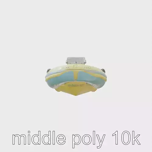 Yellow-Blue Rescue Boat with Rounded Nose and Inflatable Sides