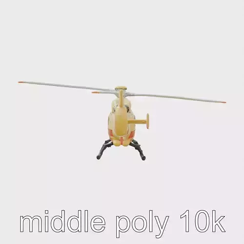Firefighting Helicopter Model with Rounded Blades