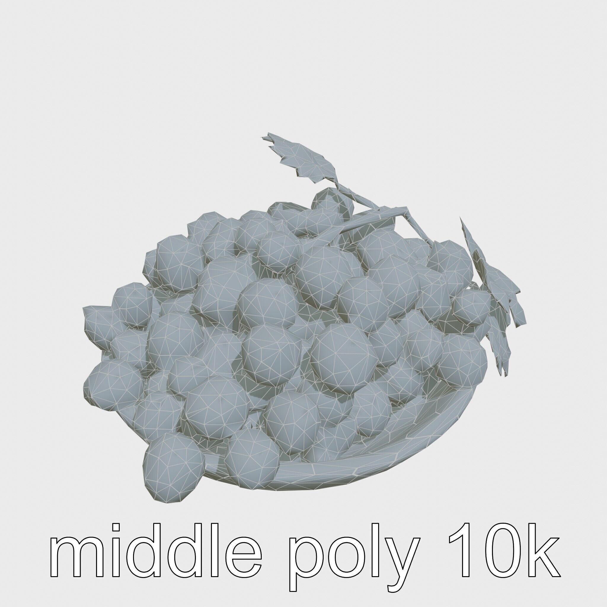 Green Sultana Grapes in Terracotta Bowl 3D Model Low-poly 3D model_32