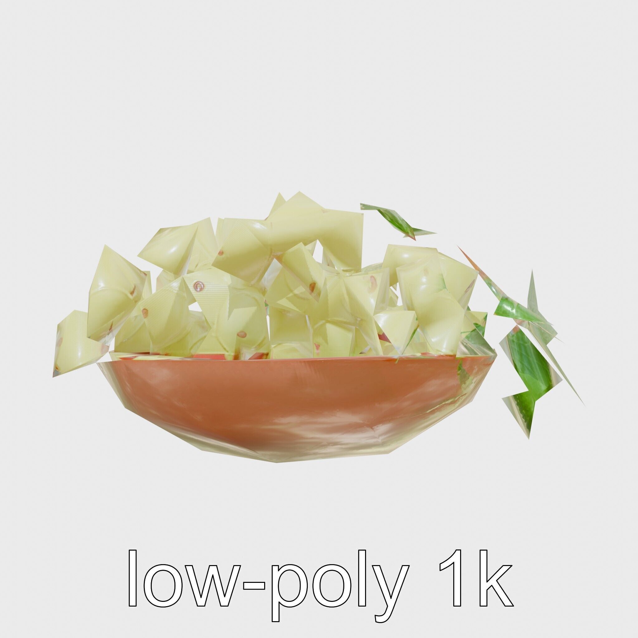Green Sultana Grapes in Terracotta Bowl 3D Model Low-poly 3D model_21