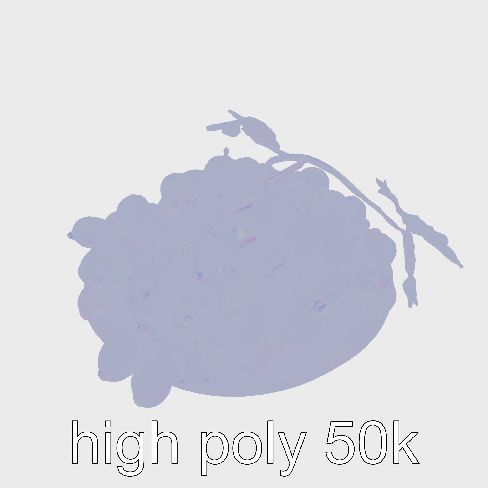 Green Sultana Grapes in Terracotta Bowl 3D Model Low-poly 3D model_16