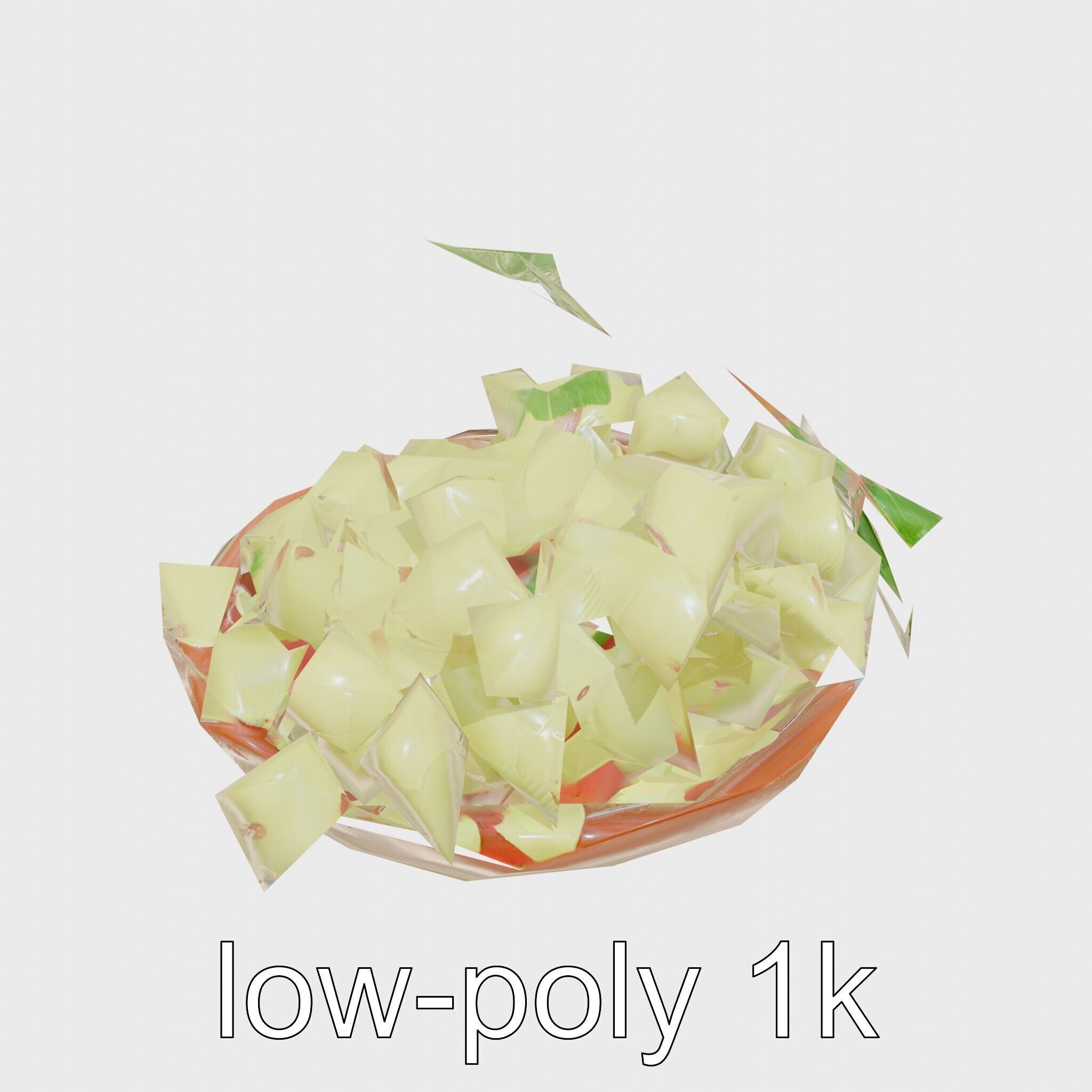 Green Sultana Grapes in Terracotta Bowl 3D Model Low-poly 3D model_18