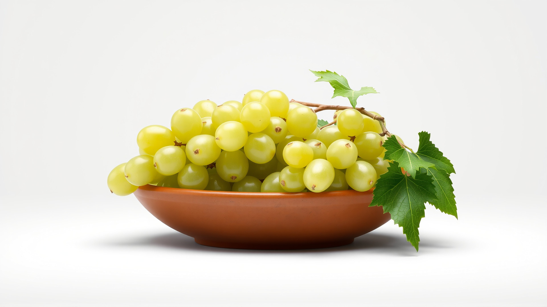 Green Sultana Grapes in Terracotta Bowl 3D Model Low-poly 3D model_6