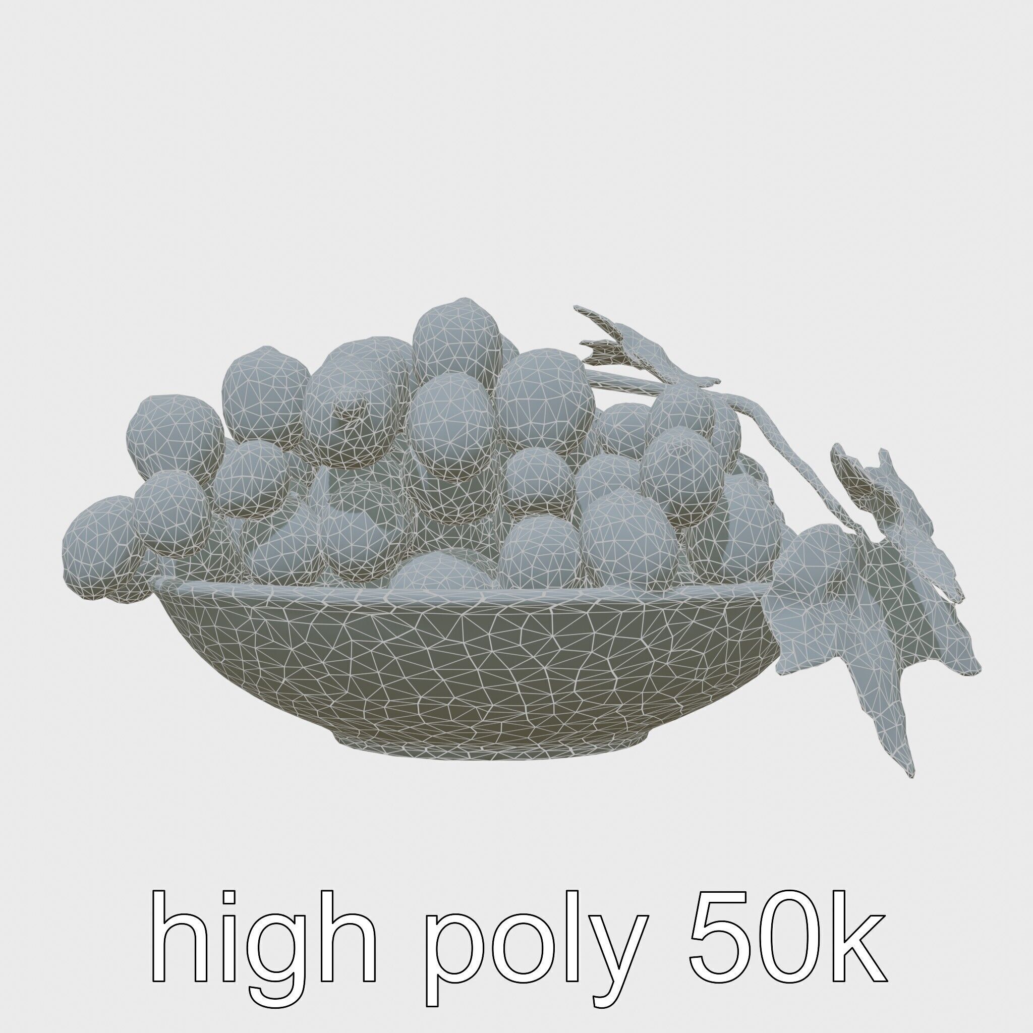 Green Sultana Grapes in Terracotta Bowl 3D Model Low-poly 3D model_30