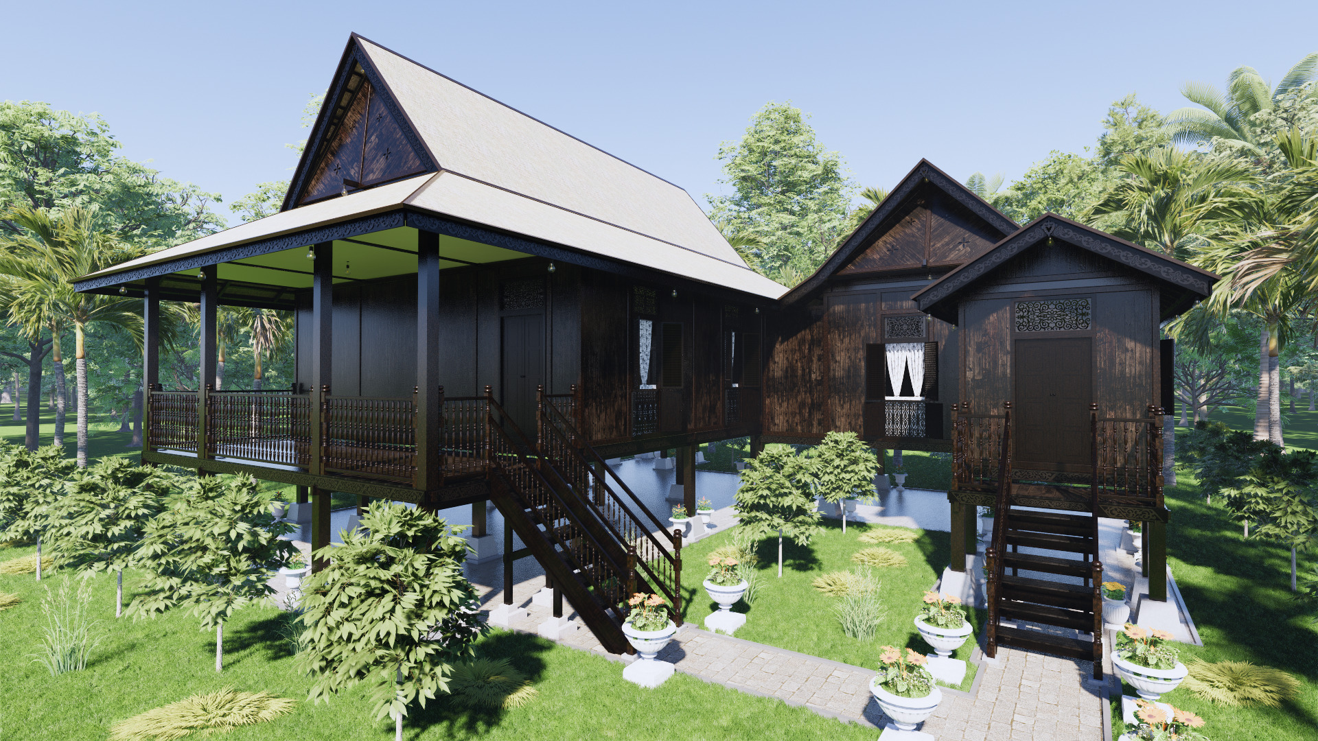 Perlis Traditional House of Malaysia 3D model_1