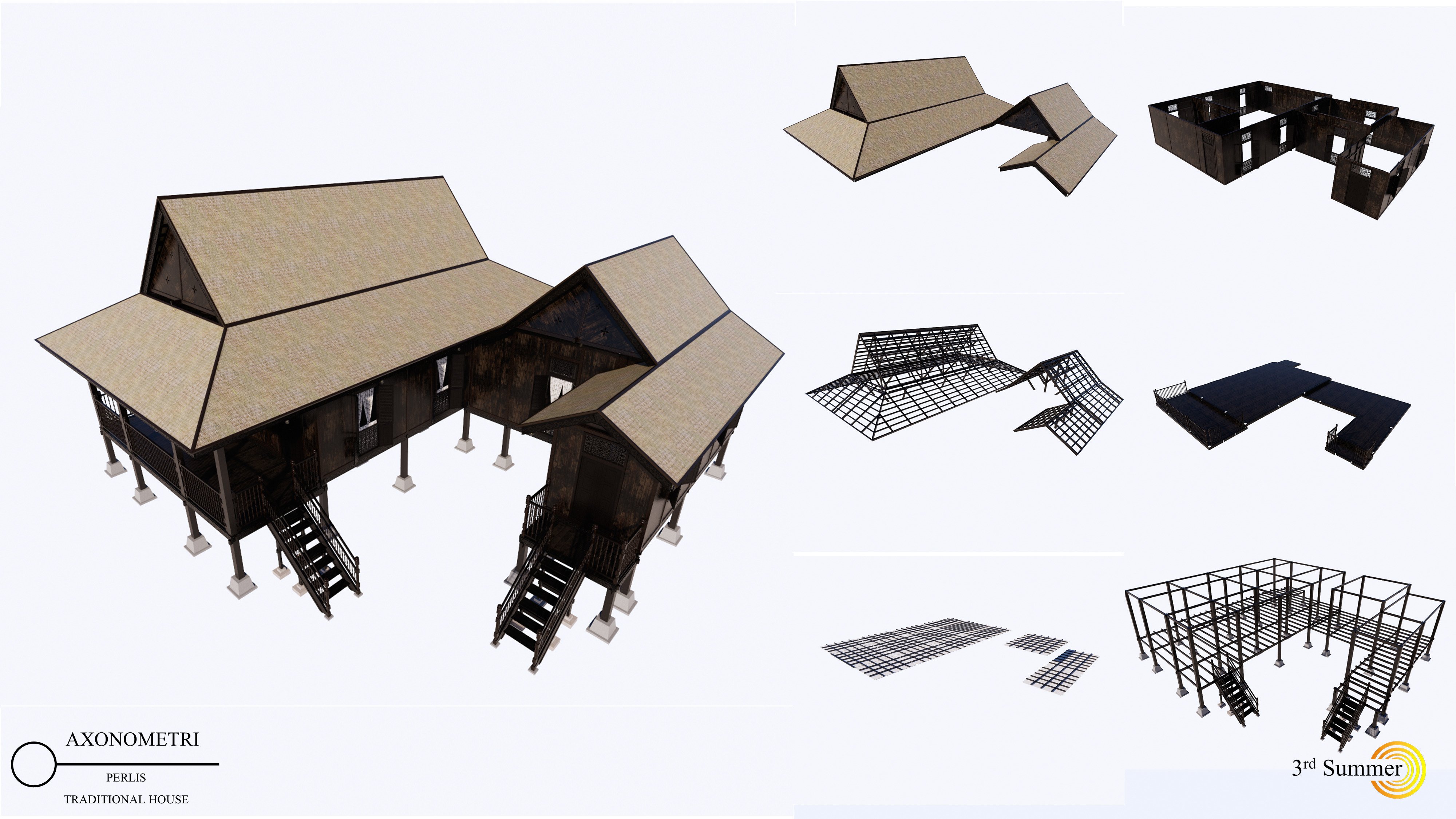 Perlis Traditional House of Malaysia 3D model_8