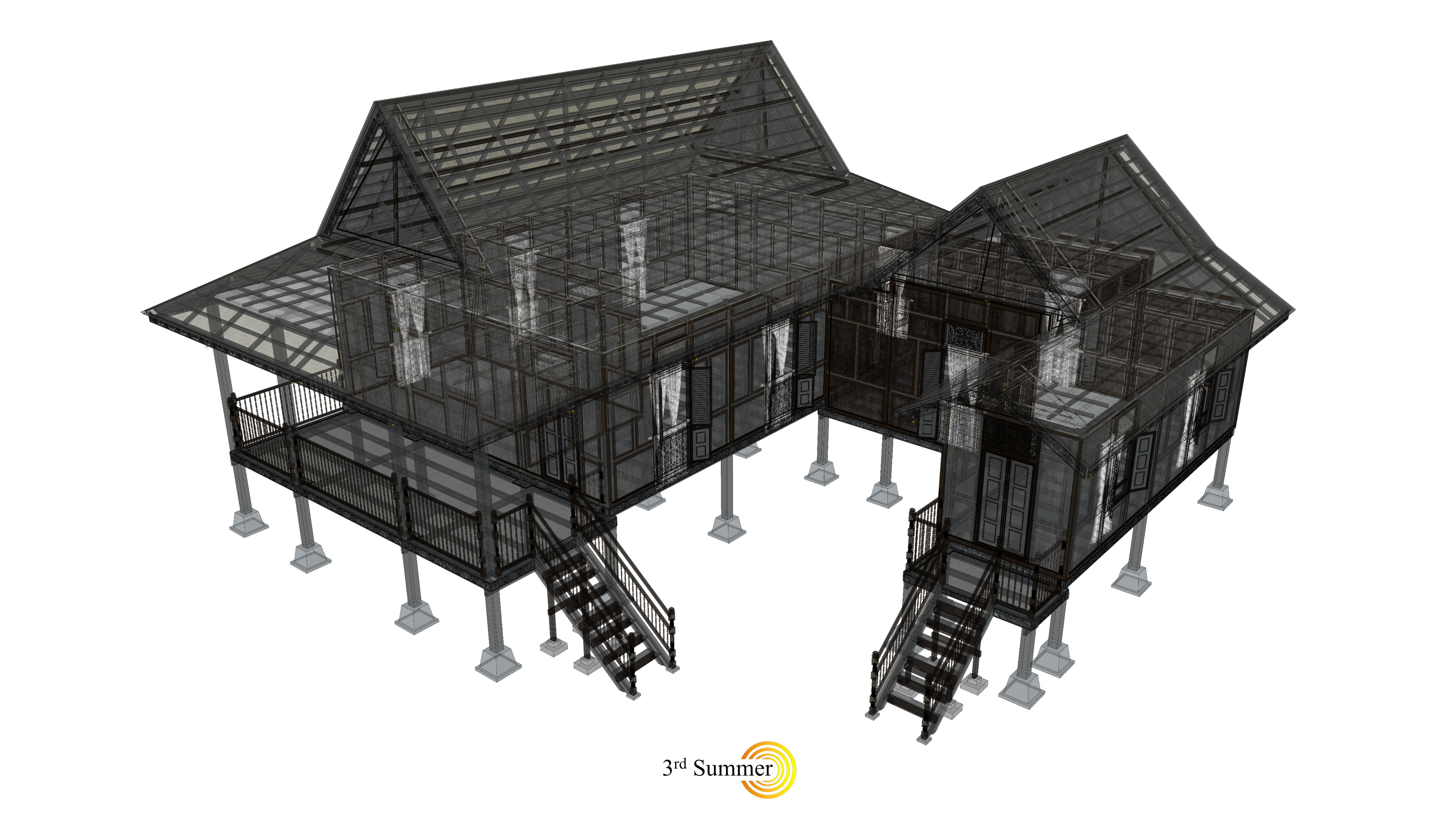 Perlis Traditional House of Malaysia 3D model_9