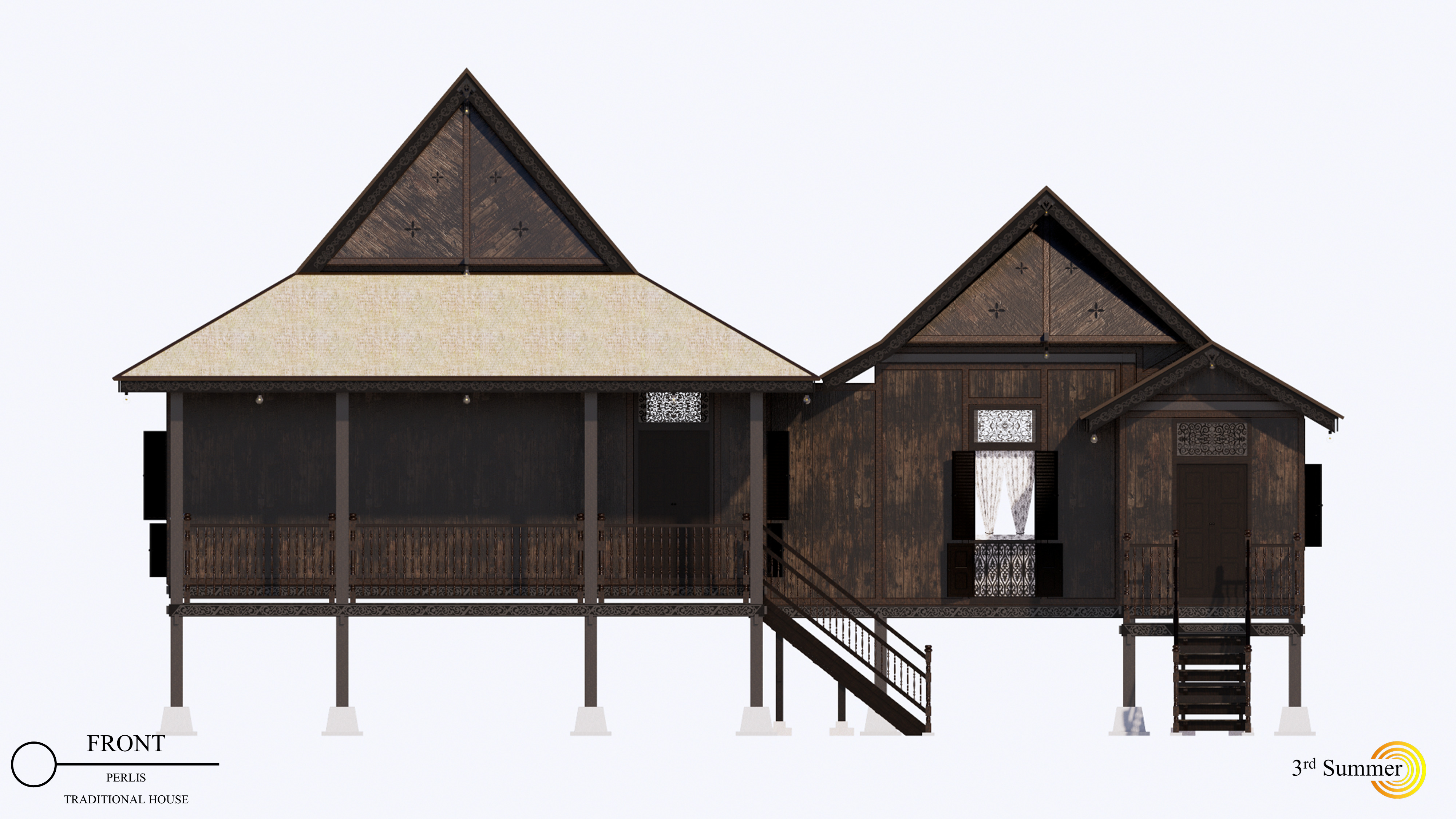 Perlis Traditional House of Malaysia 3D model_4
