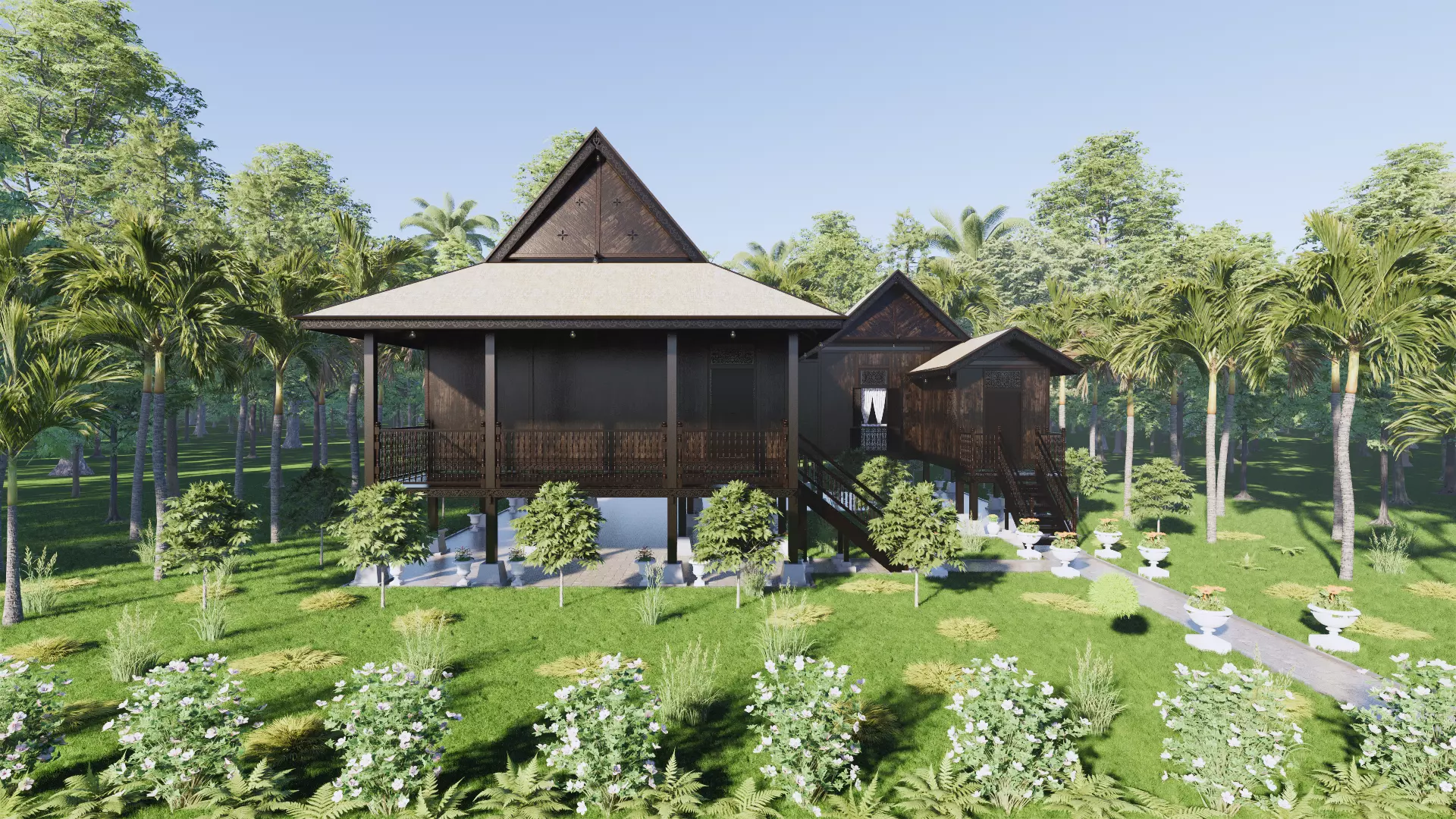 Perlis Traditional House of Malaysia 3D model_0