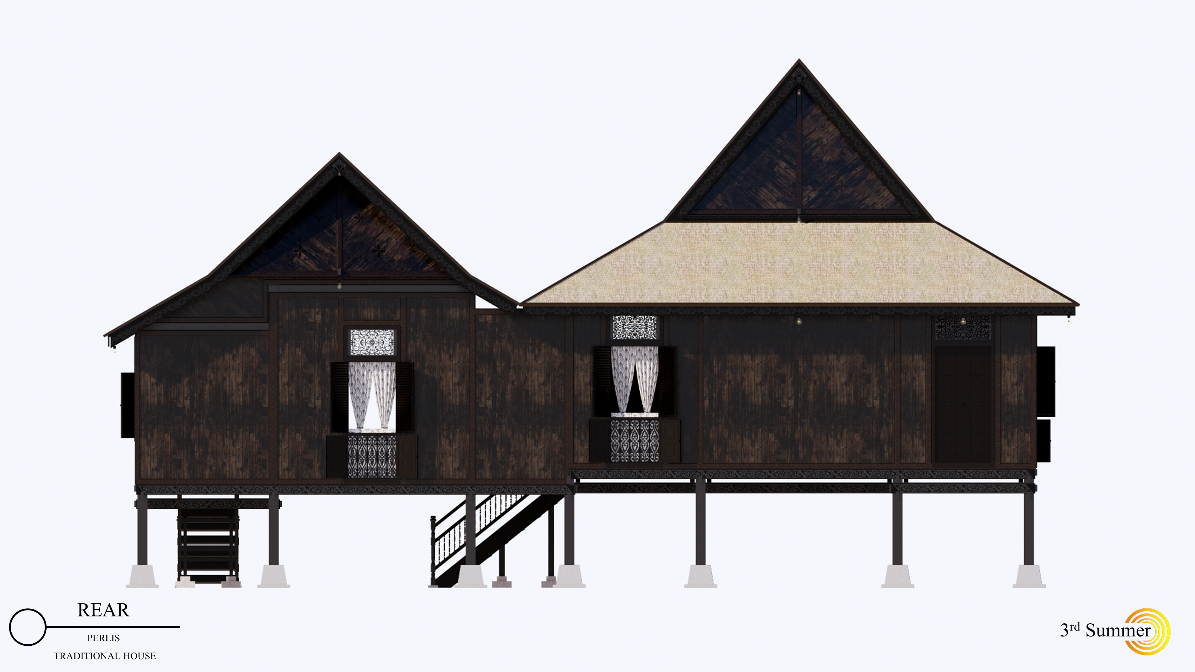 Perlis Traditional House of Malaysia 3D model_7