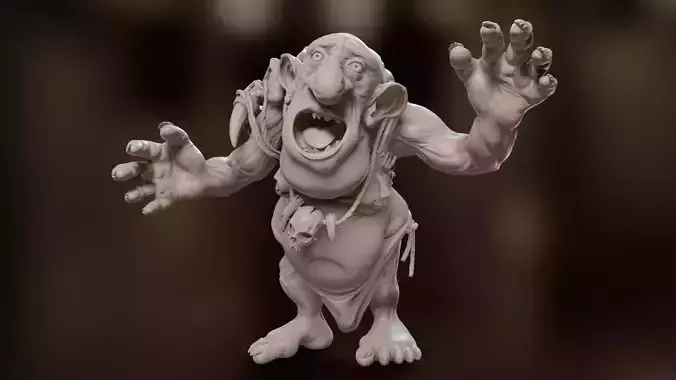 troll 3d print 8 poses