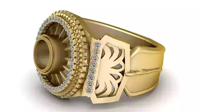 GOLD PRECIOUS RING 3D PRINTABLE MODEL 3D print model