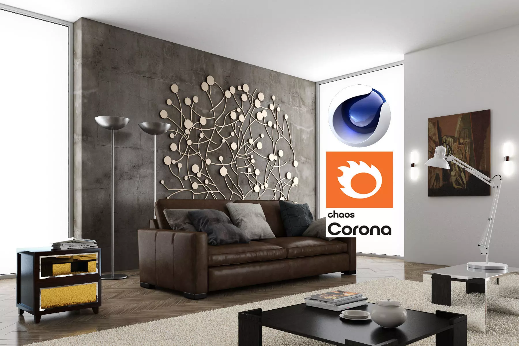 Living Room 06 - Corona- C4D 3D model