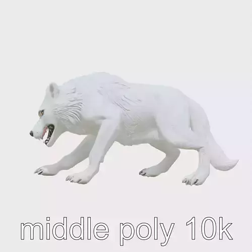 Fierce White Werewolf Sculpture with Intricate Fur