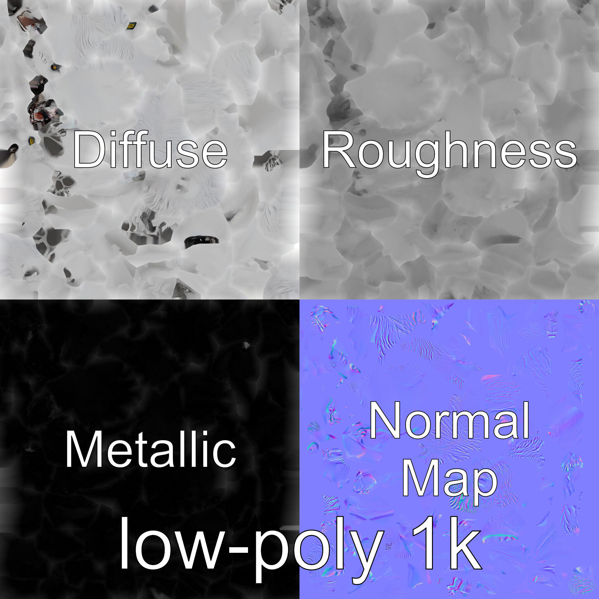 Fierce White Werewolf Sculpture with Intricate Fur Low-poly 3D model_4