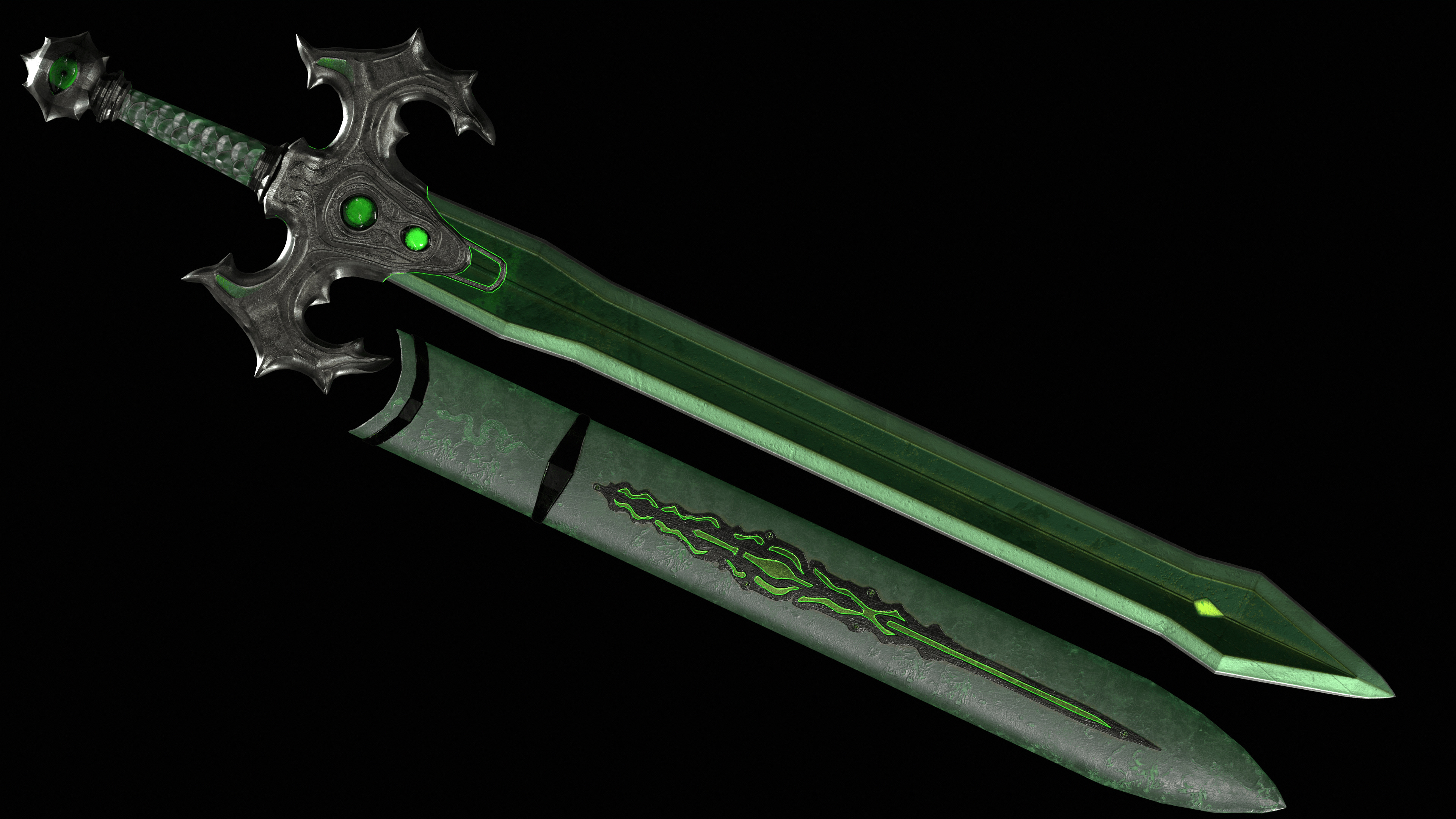 Envy Sword Low-poly 3D model_4