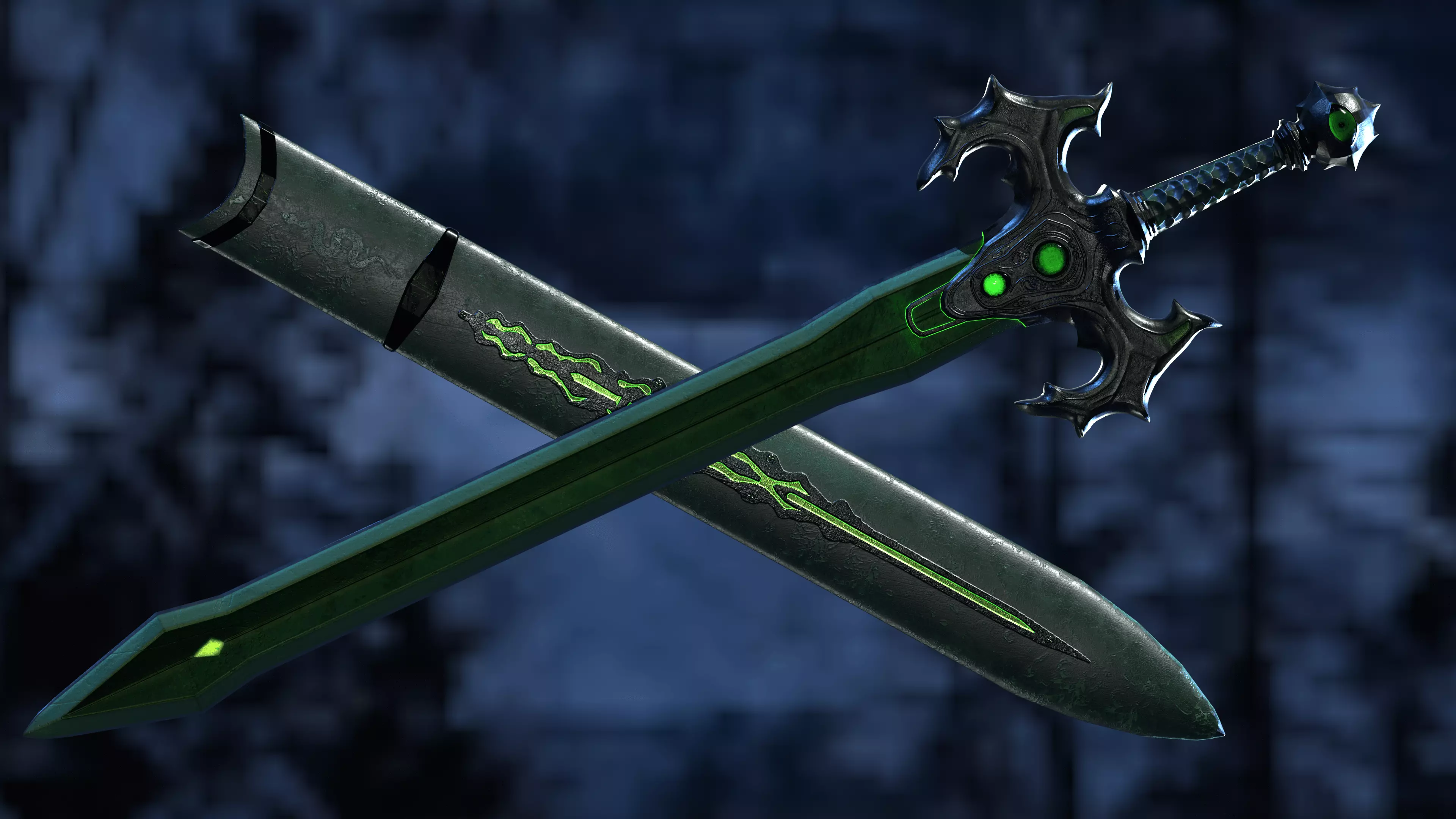 Envy Sword Low-poly 3D model_0