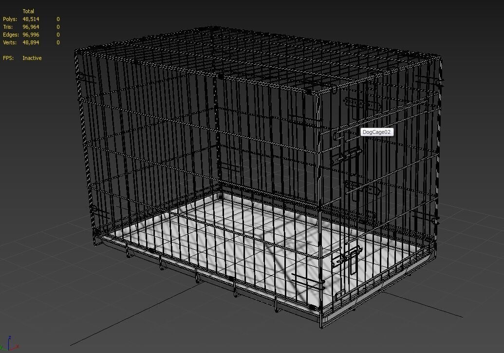 Dog Cage M02 Low-poly 3D model_2