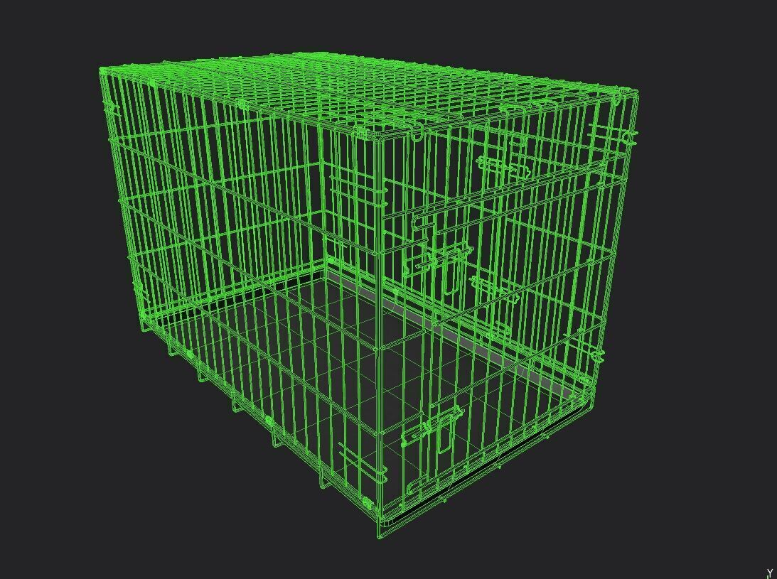 Dog Cage M02 Low-poly 3D model_1