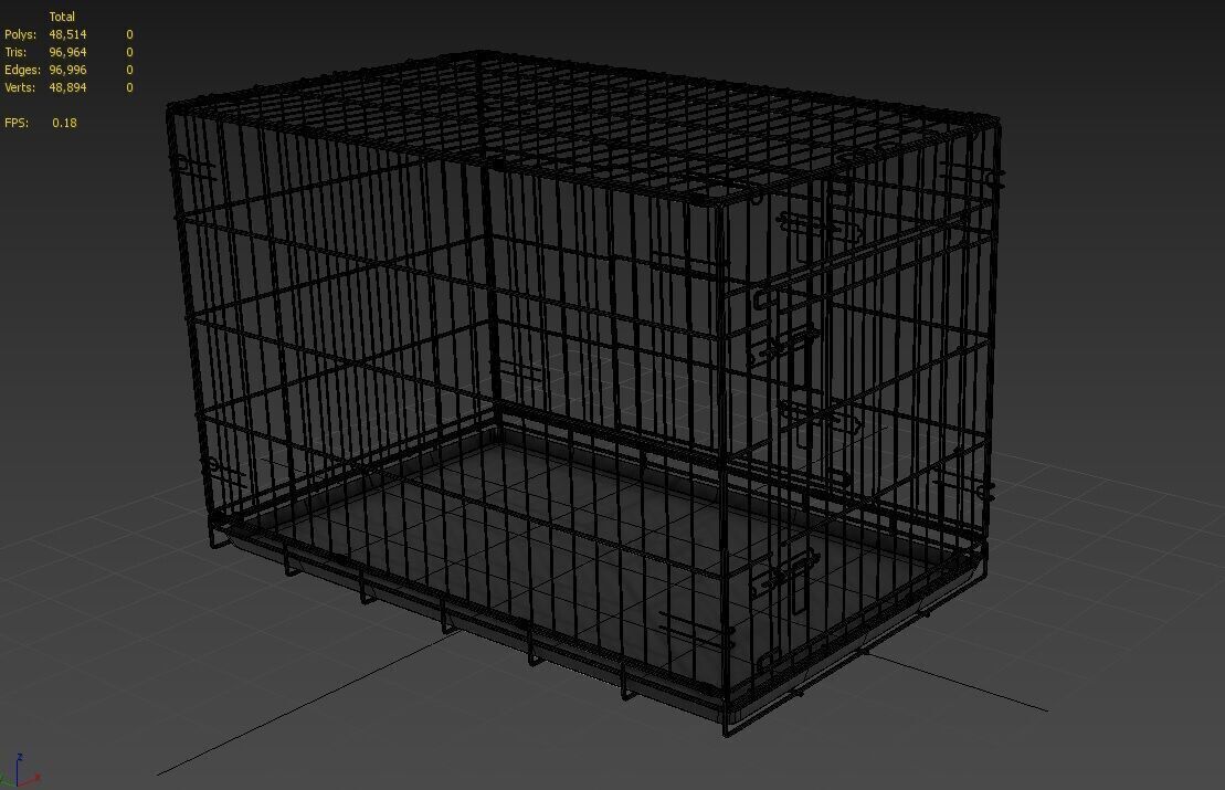 Dog Cage M02 Low-poly 3D model_6