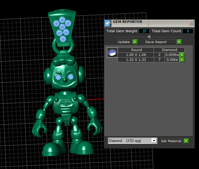 DIAMOND ROBOT PENDANT 3D PRINTABLE MODEL 3D print model_7