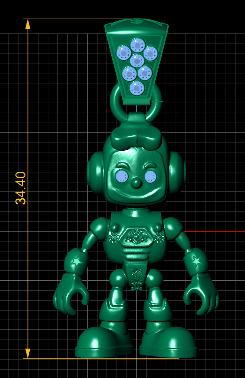 DIAMOND ROBOT PENDANT 3D PRINTABLE MODEL 3D print model_5