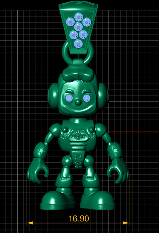 DIAMOND ROBOT PENDANT 3D PRINTABLE MODEL 3D print model_6