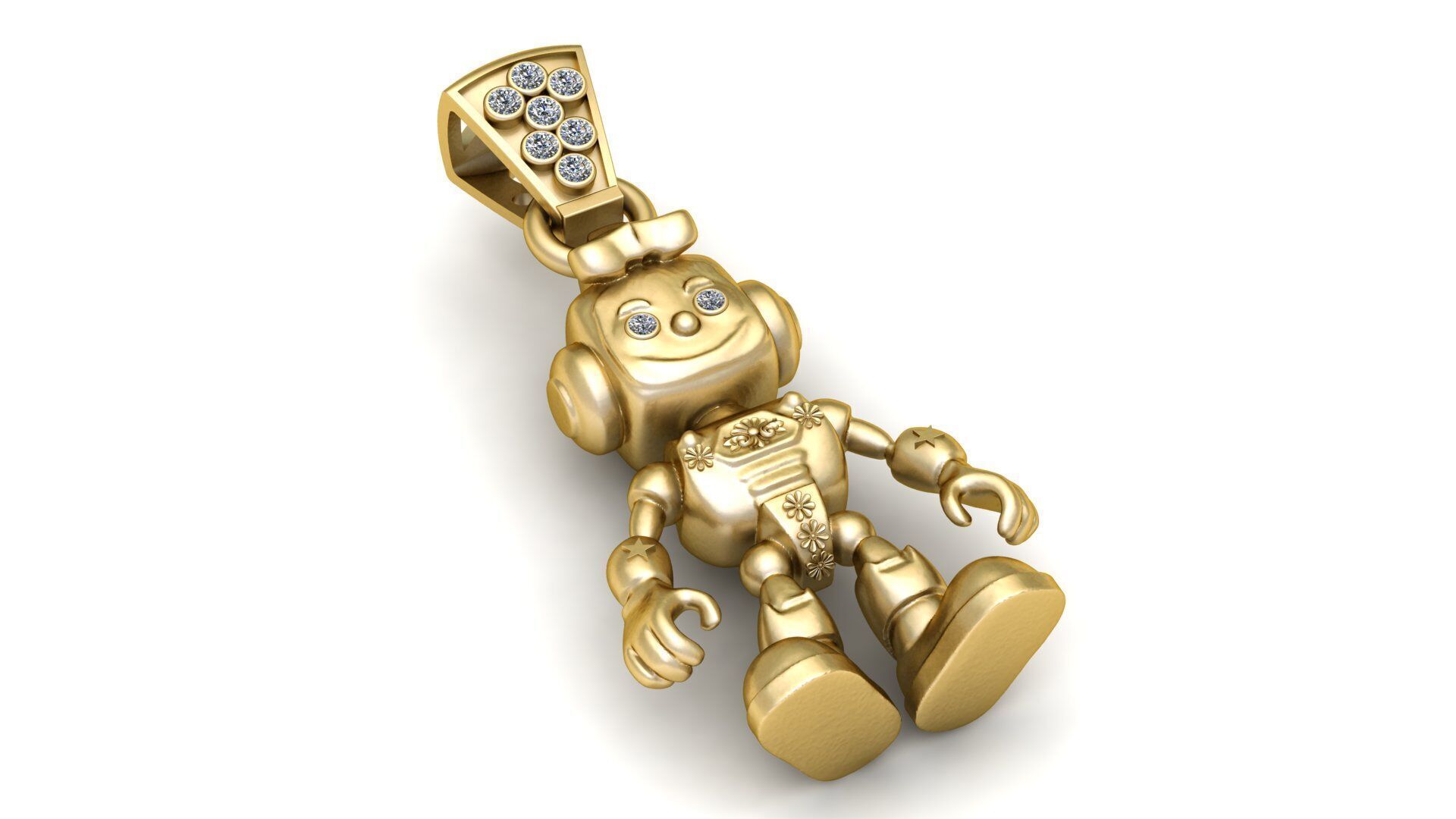 DIAMOND ROBOT PENDANT 3D PRINTABLE MODEL 3D print model_1