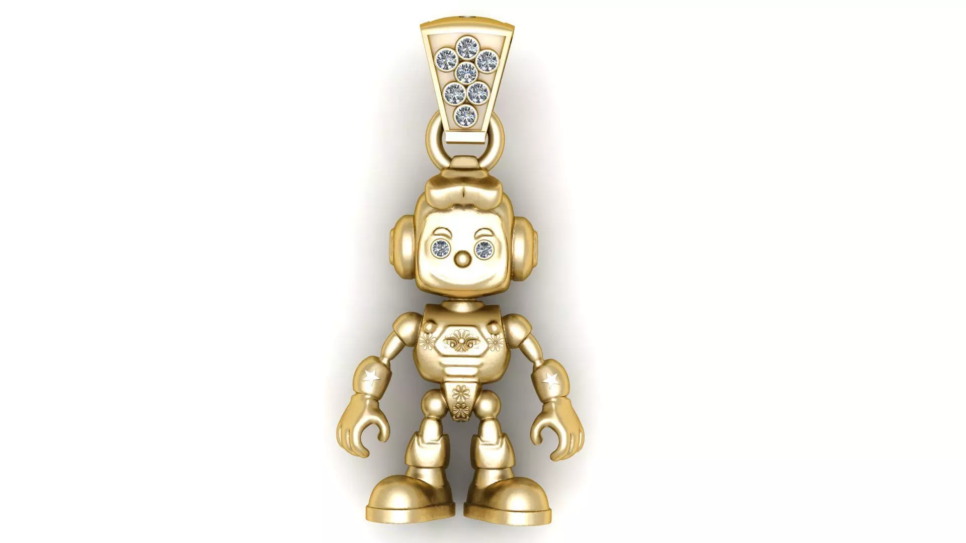 DIAMOND ROBOT PENDANT 3D PRINTABLE MODEL 3D print model_0