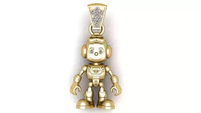 DIAMOND ROBOT PENDANT 3D PRINTABLE MODEL 3D print model