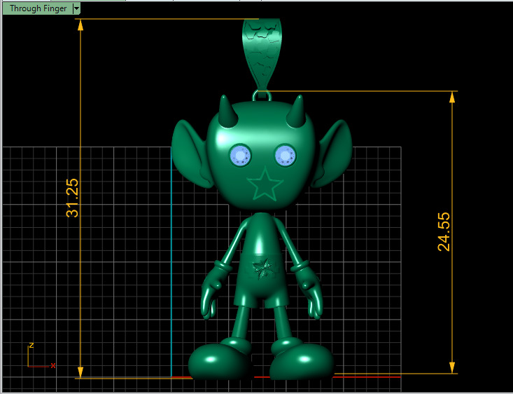 ROBOT CARTOON PENDANT 3D PRINTABLE NMODEL  3D print model_3