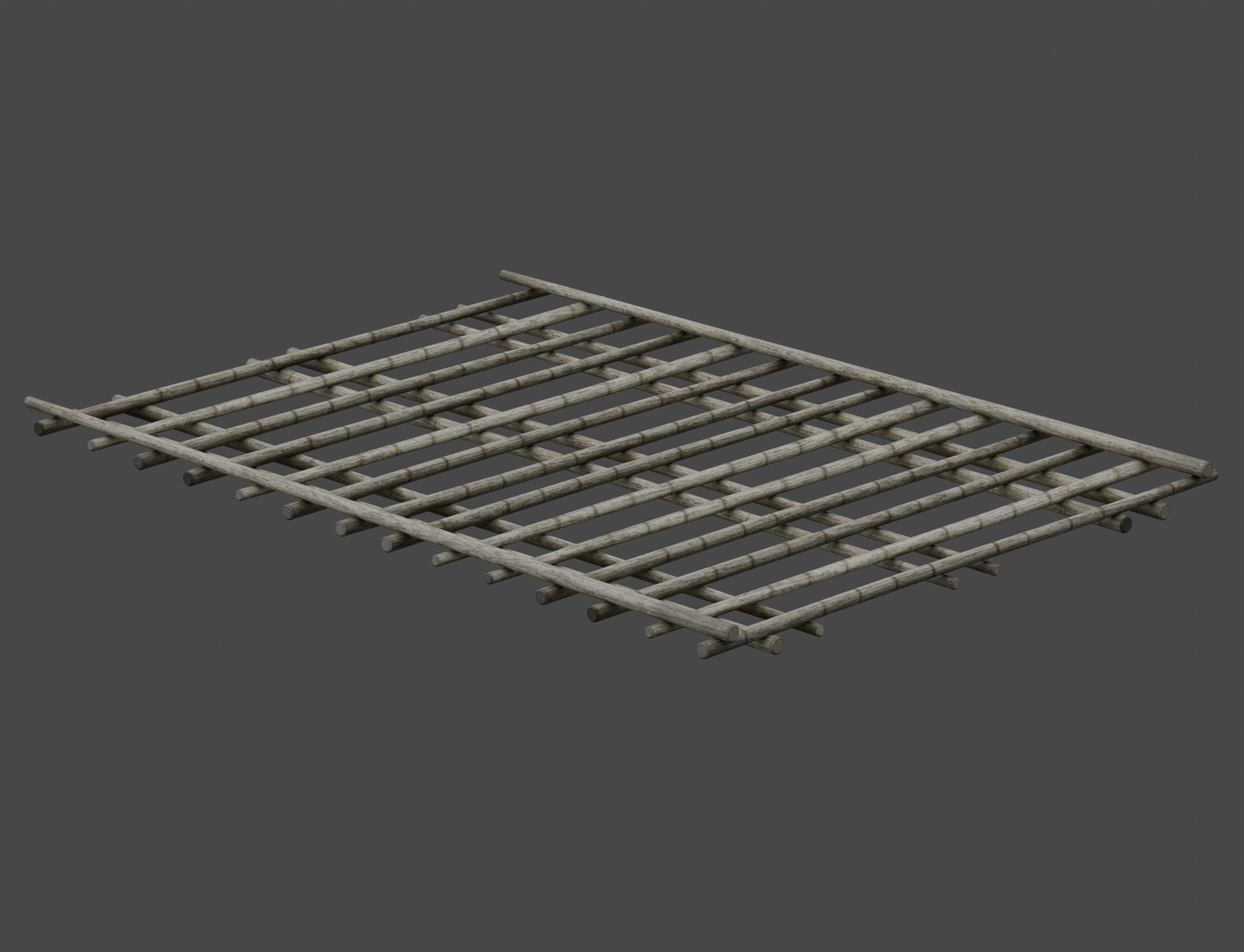Traditional Wooden Aquaculture Raft and Fishing Raft 3D model_13