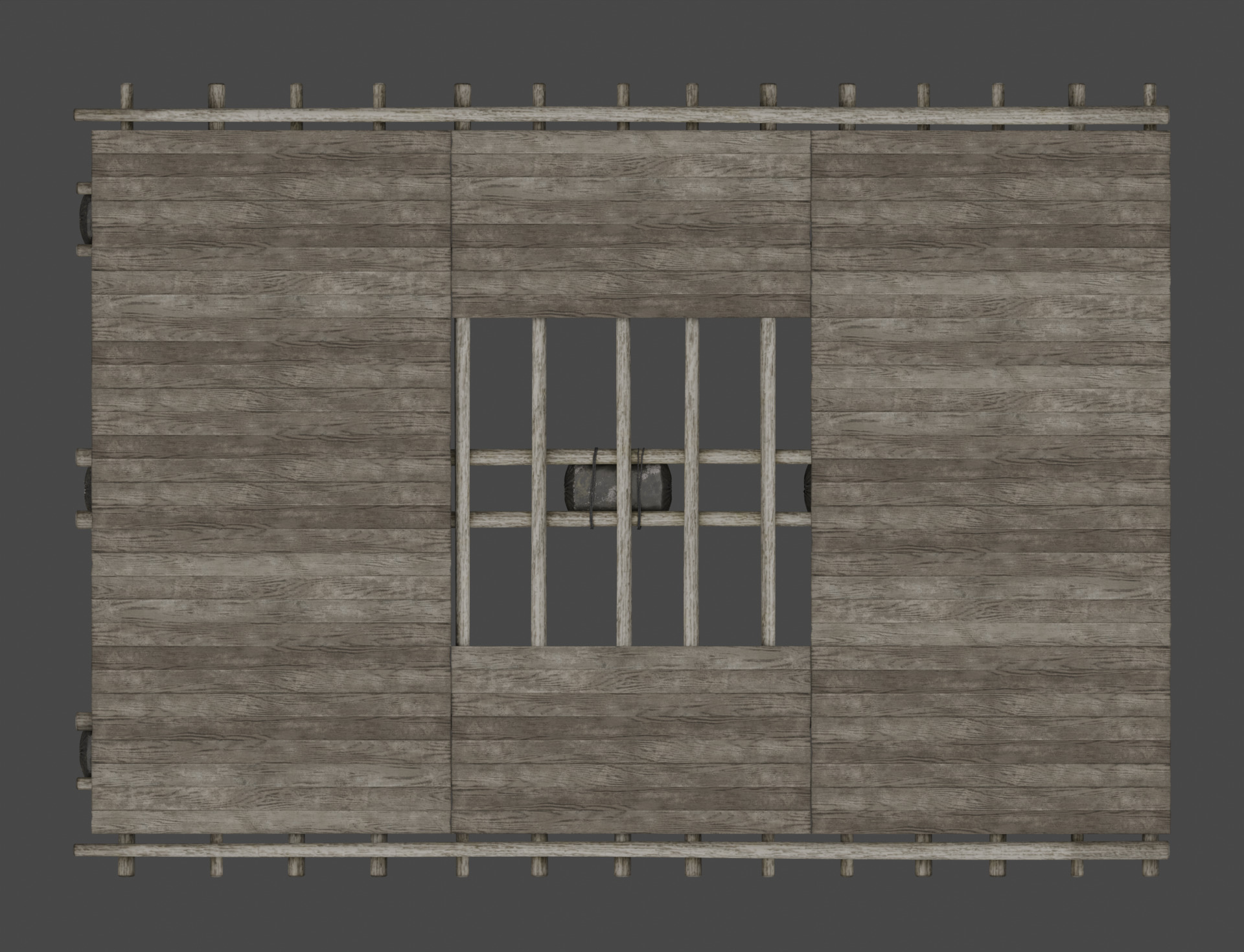 Traditional Wooden Aquaculture Raft and Fishing Raft 3D model_10